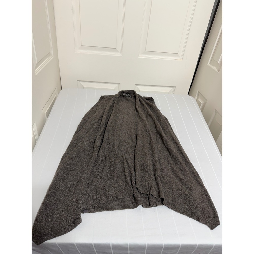 Barefoot Dreams Bamboo Chic Lite Vest Gray Open Front Draped Cardigan Style 422